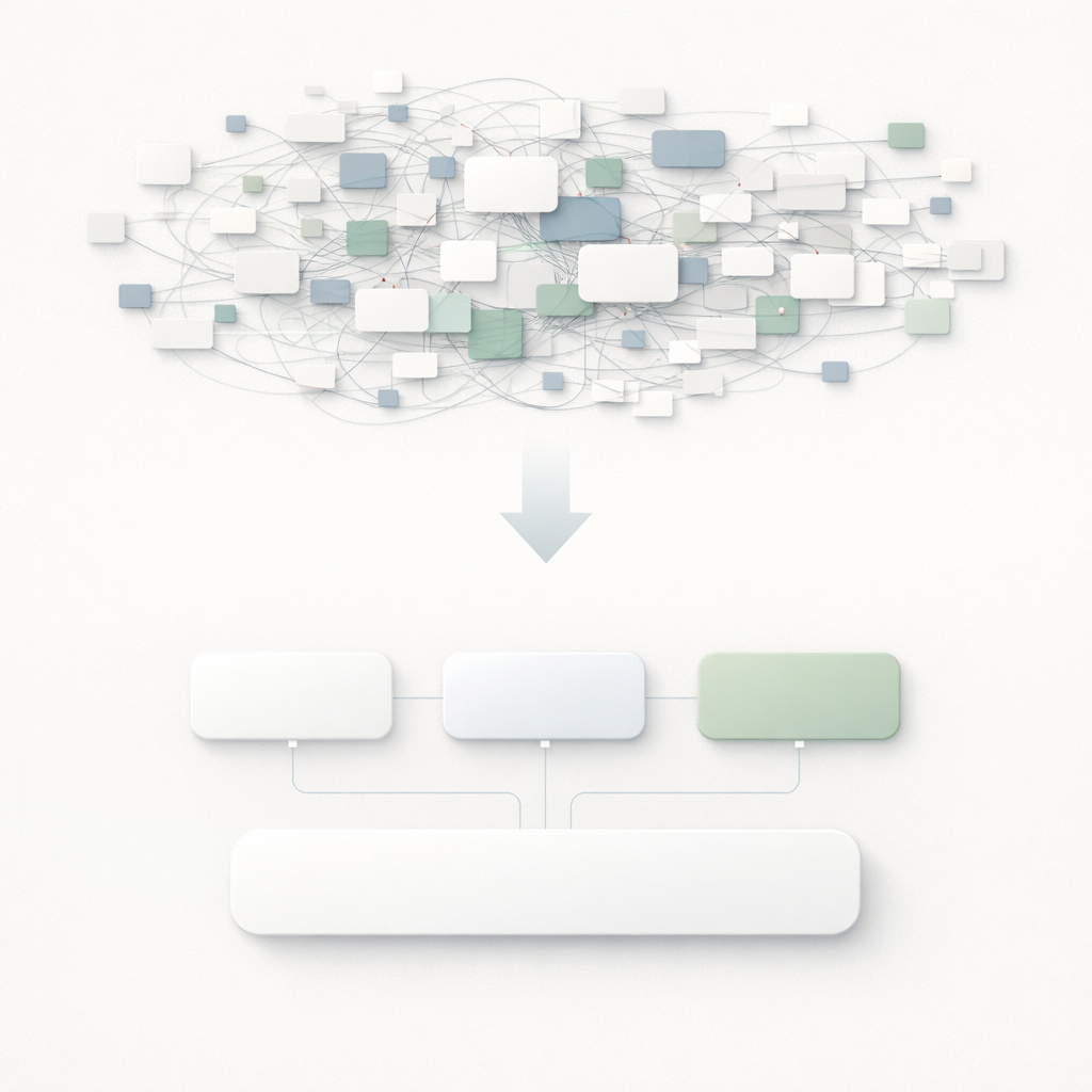 Healthcare GTM process graphic showing clearer GTM decisions built on healthcare-specific company context.